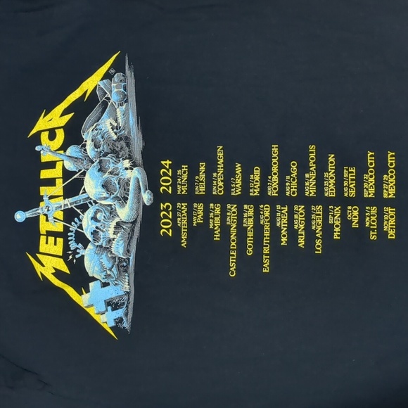METALLICA M72 World Tour Broken Clock & Skull Concert Tour Dates T-Shirt Size L - Picture 4 of 7
